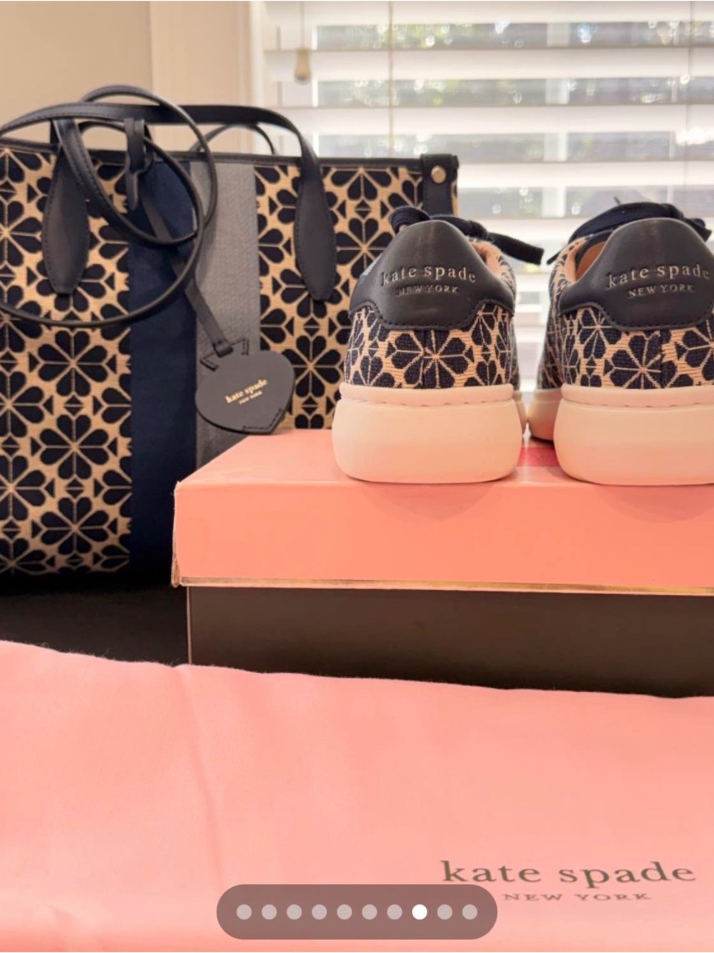 kate spade Navy Floral Lace-Pattern Sneakers & Bag - Navy